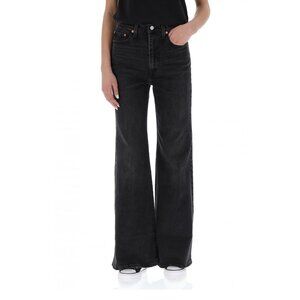 Levi's Premium Ribcage Bell Bottom Jeans Wide Leg Black Size 31 x 34 Stretch